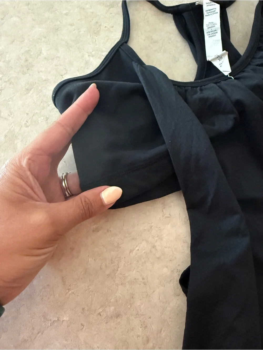 Black Racerback Tank Top lululemon peekaboo‎ bra